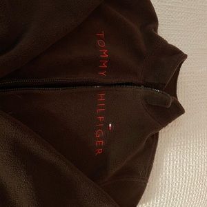 BROWN Tommy Hilfiger fleece zip up jacket